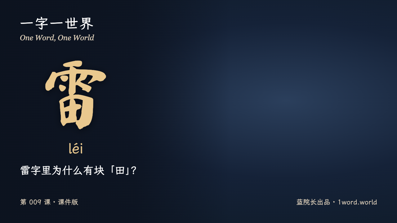 第1页：雷字里为什么有块「田」？